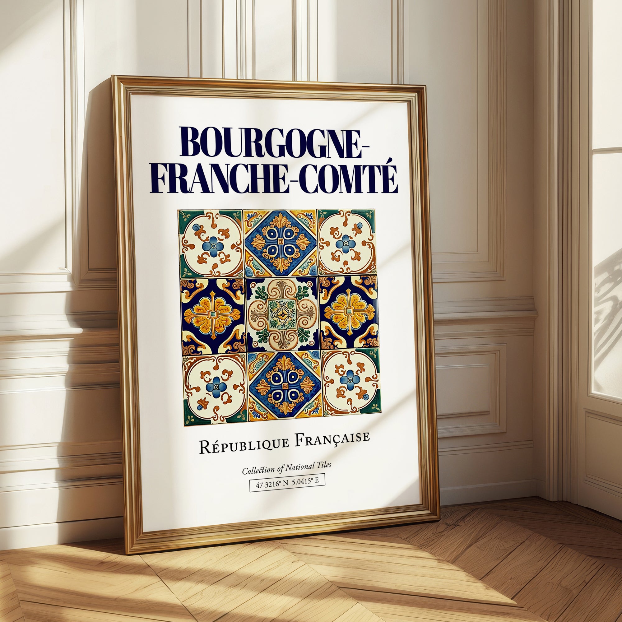 Bourgogne-Franche-Comté, France – Historic Cities Art Print, styled in a charming Paris street view