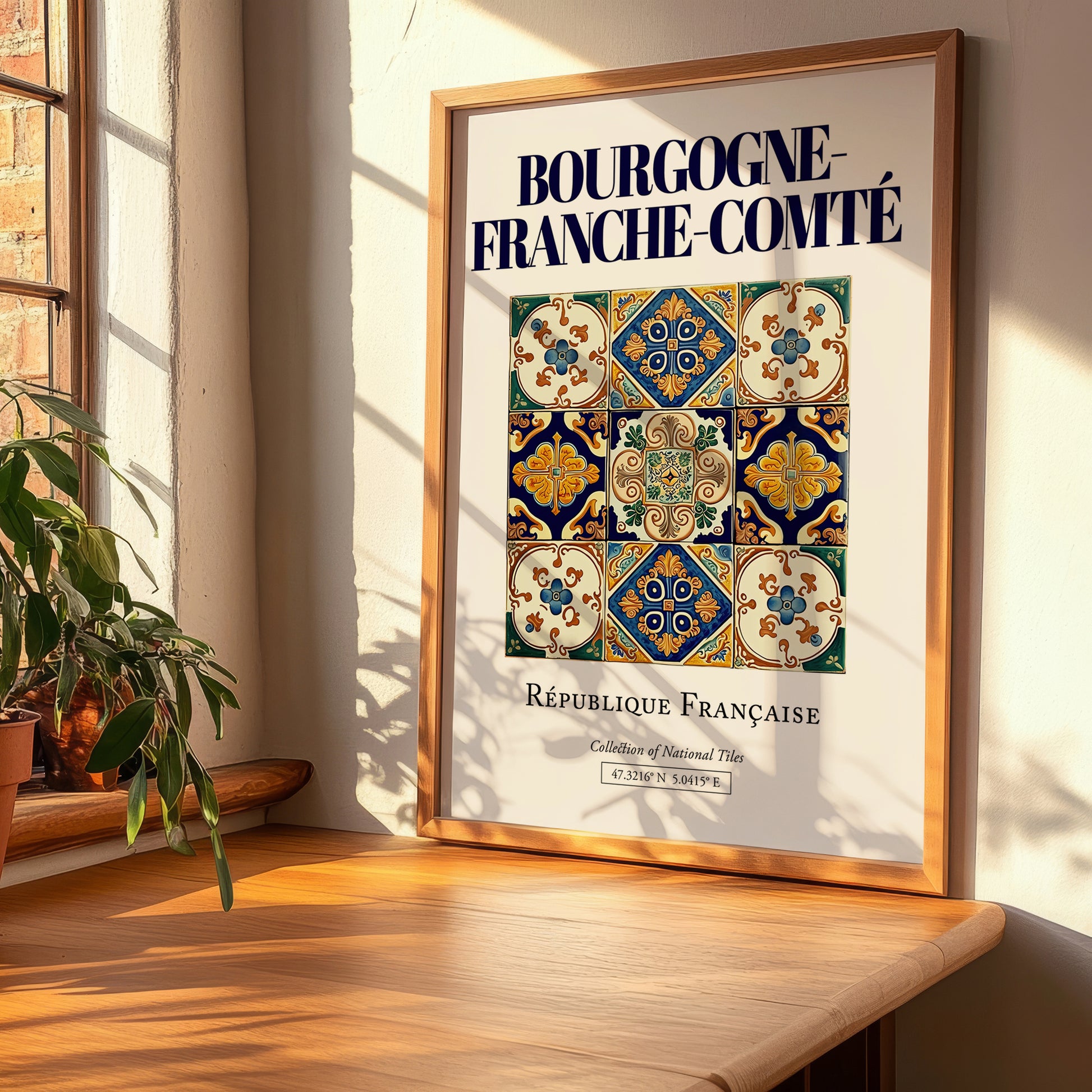 Bourgogne-Franche-Comté, France – Historic Cities Art Print, clean layout with no caption
