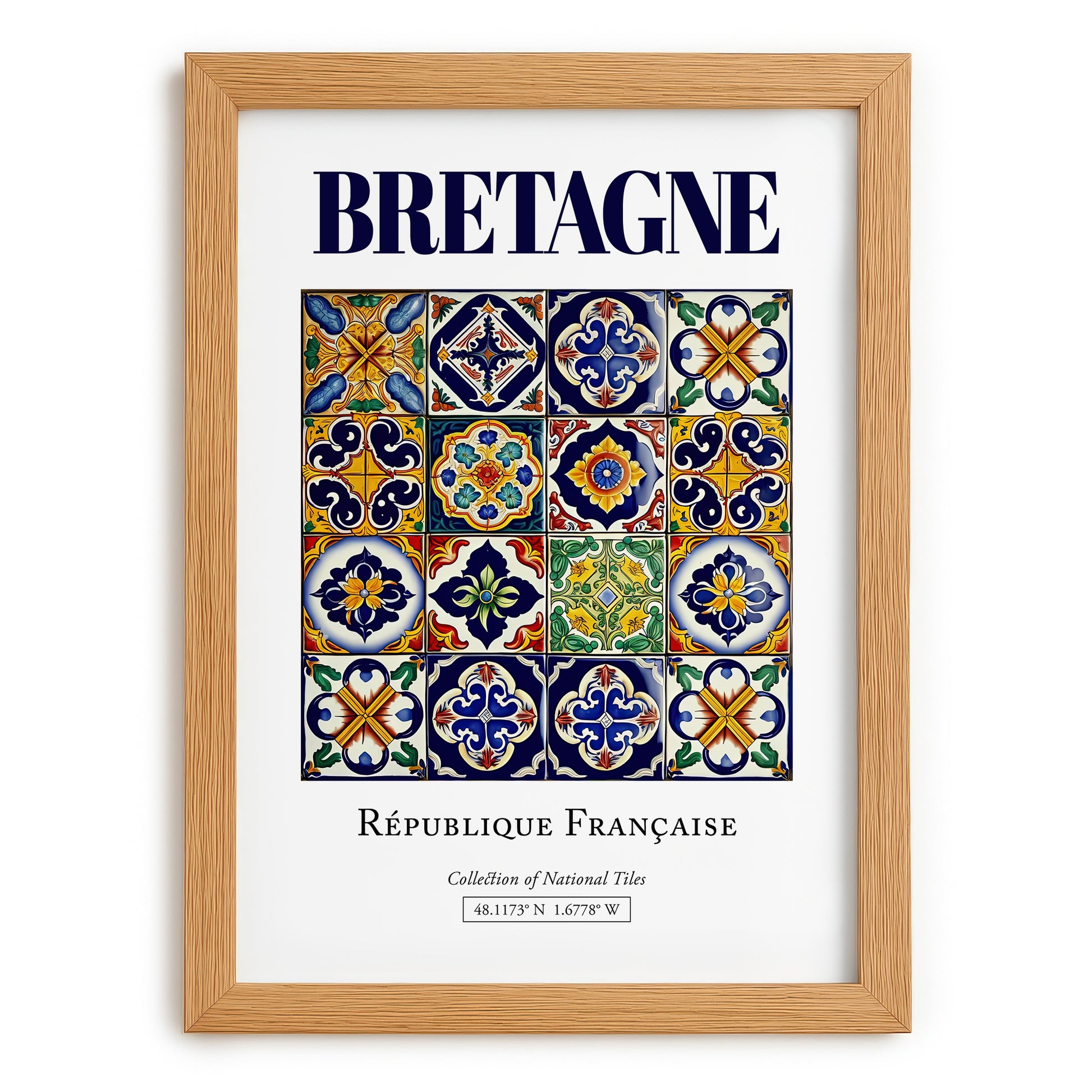 Bretagne, France – Travel Print, set in oak frame