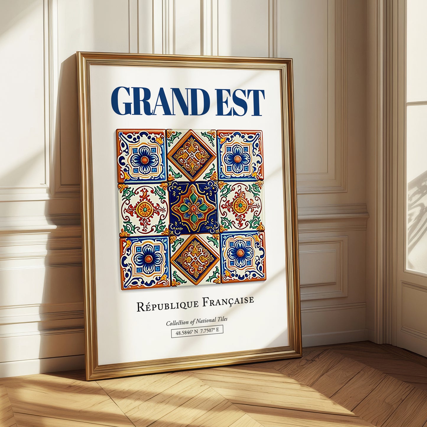 Grand Est, France – Retro Travel Poster, styled in a charming Paris street view