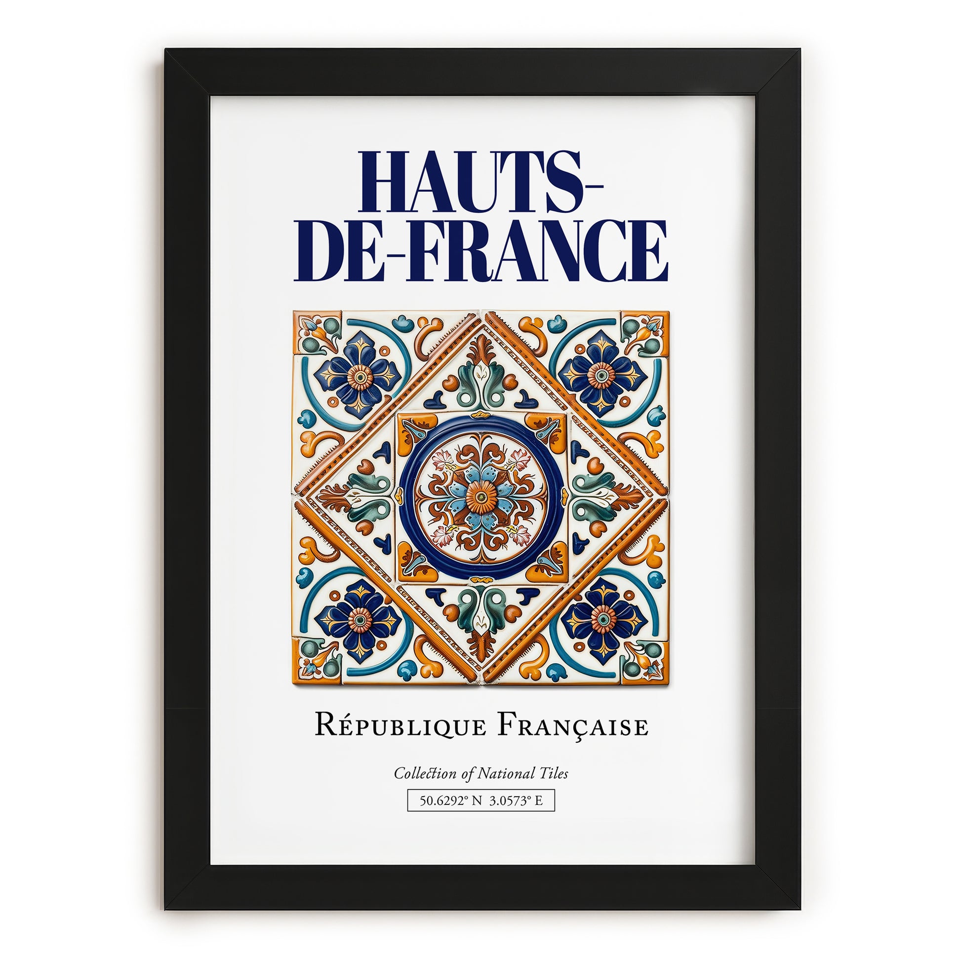 Hauts-de-France, France – Travel Poster, in sleek black frame