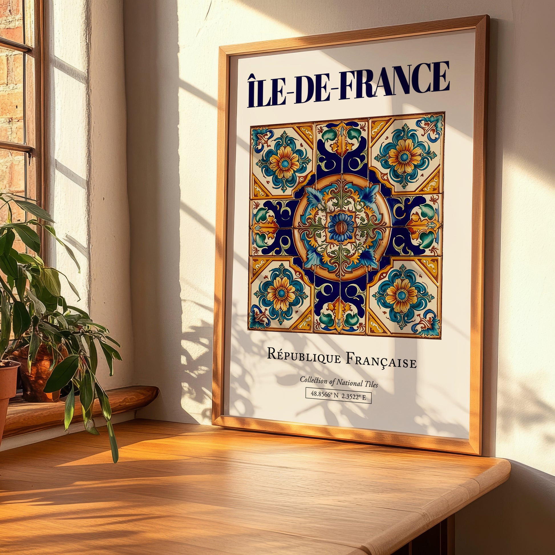 Île-de-France, France – World Heritage Travel Poster, clean layout with no caption