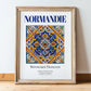 Normandie, France – Travel Print, in wooden frame leaning on the floor