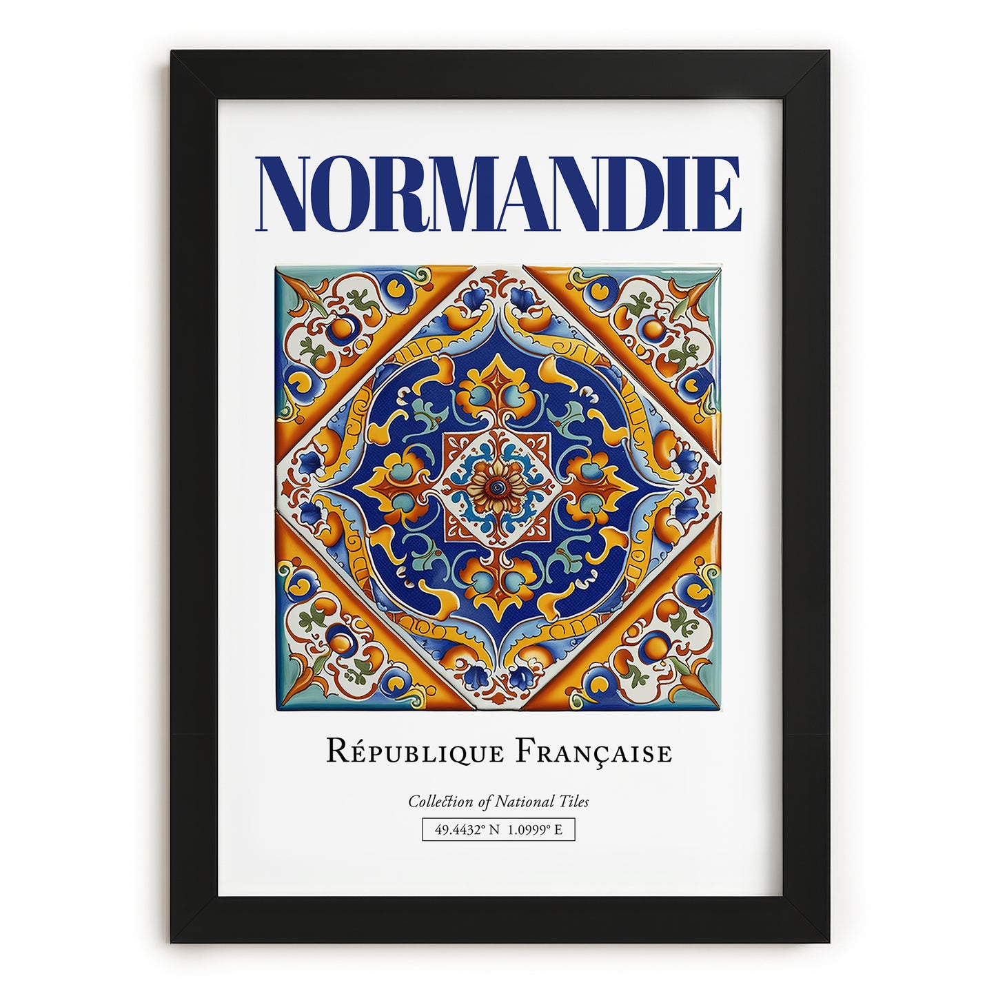 Normandie, France – Travel Print, in sleek black frame