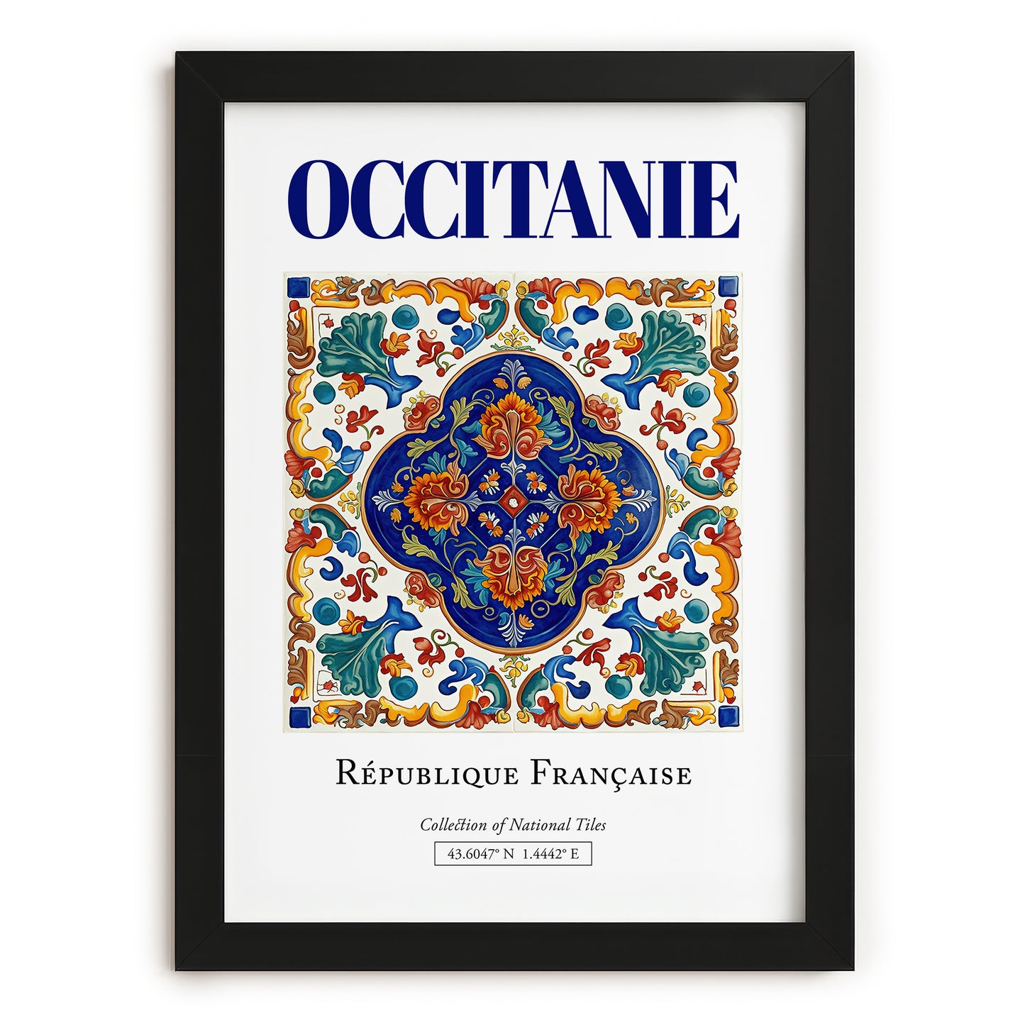 Occitanie, France – Architectural Travel Art, in sleek black frame