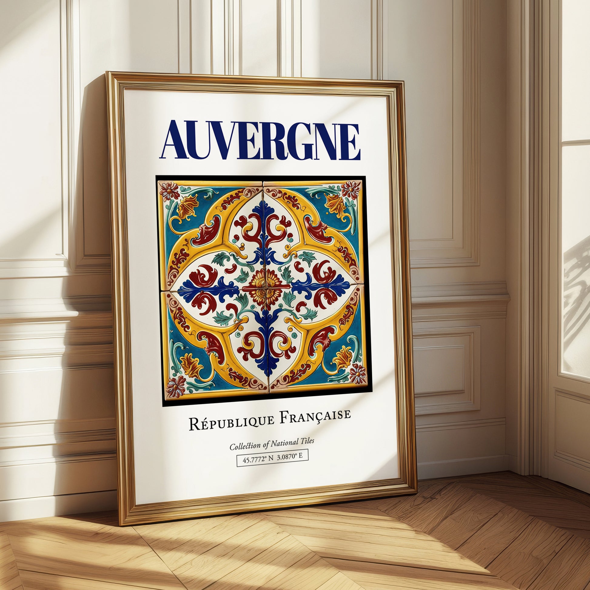 Auvergne, France – Travel Poster, styled in a charming Paris street view