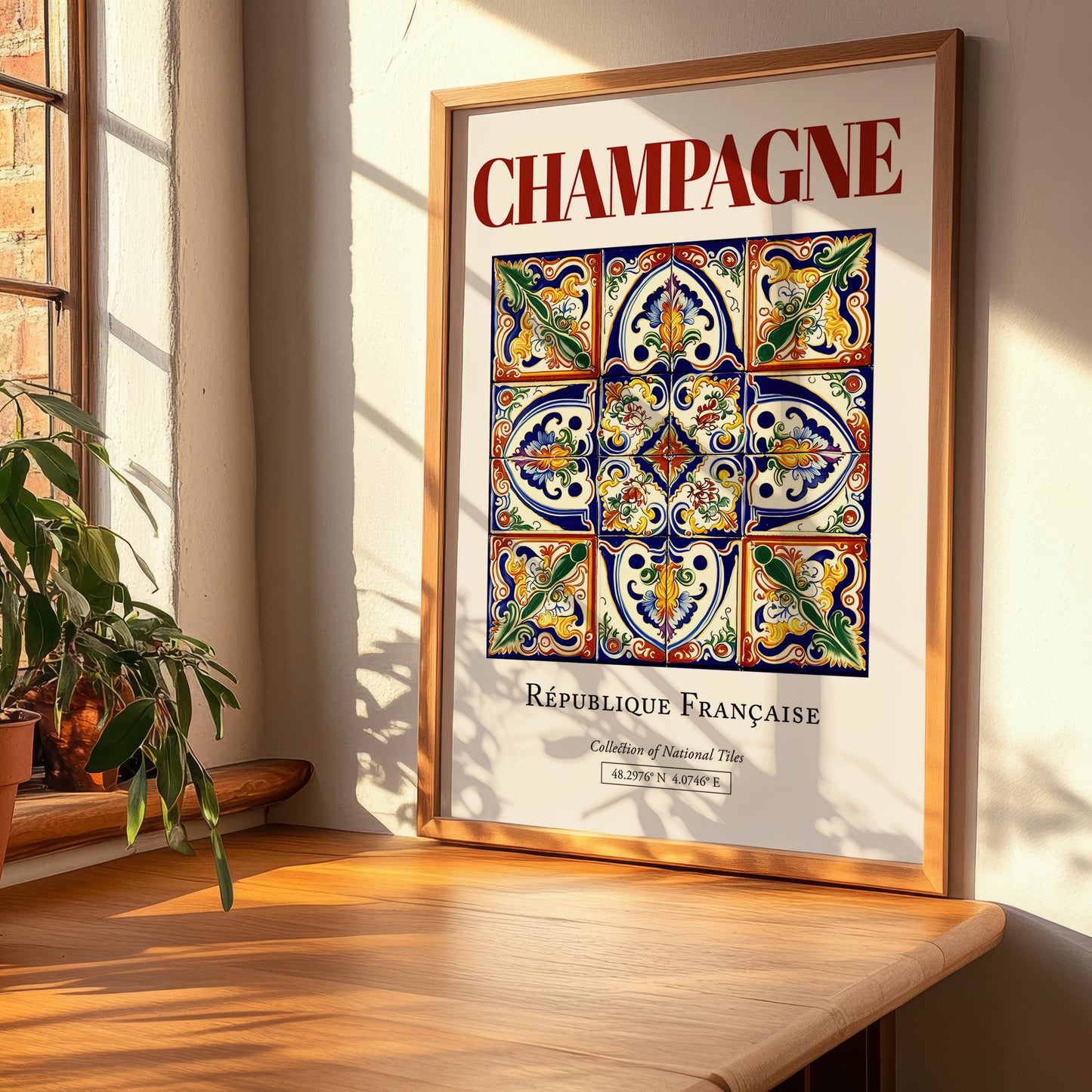 Champagne, France – Travel Poster, clean layout with no caption