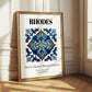 Rhodes, Greece – World Heritage Travel Poster, styled in a charming Paris street view