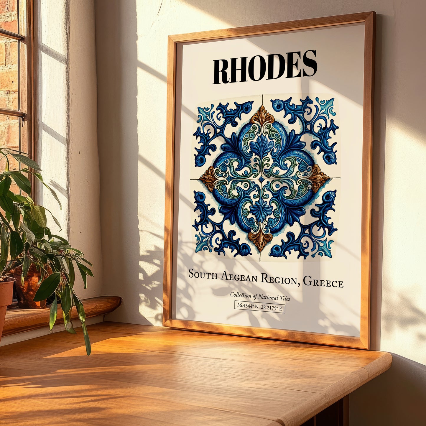 Rhodes, Greece – World Heritage Travel Poster, clean layout with no caption