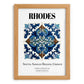Rhodes, Greece – World Heritage Travel Poster, set in oak frame