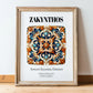 Zakynthos, Greece – Travel Wall Art, in wooden frame leaning on the floor