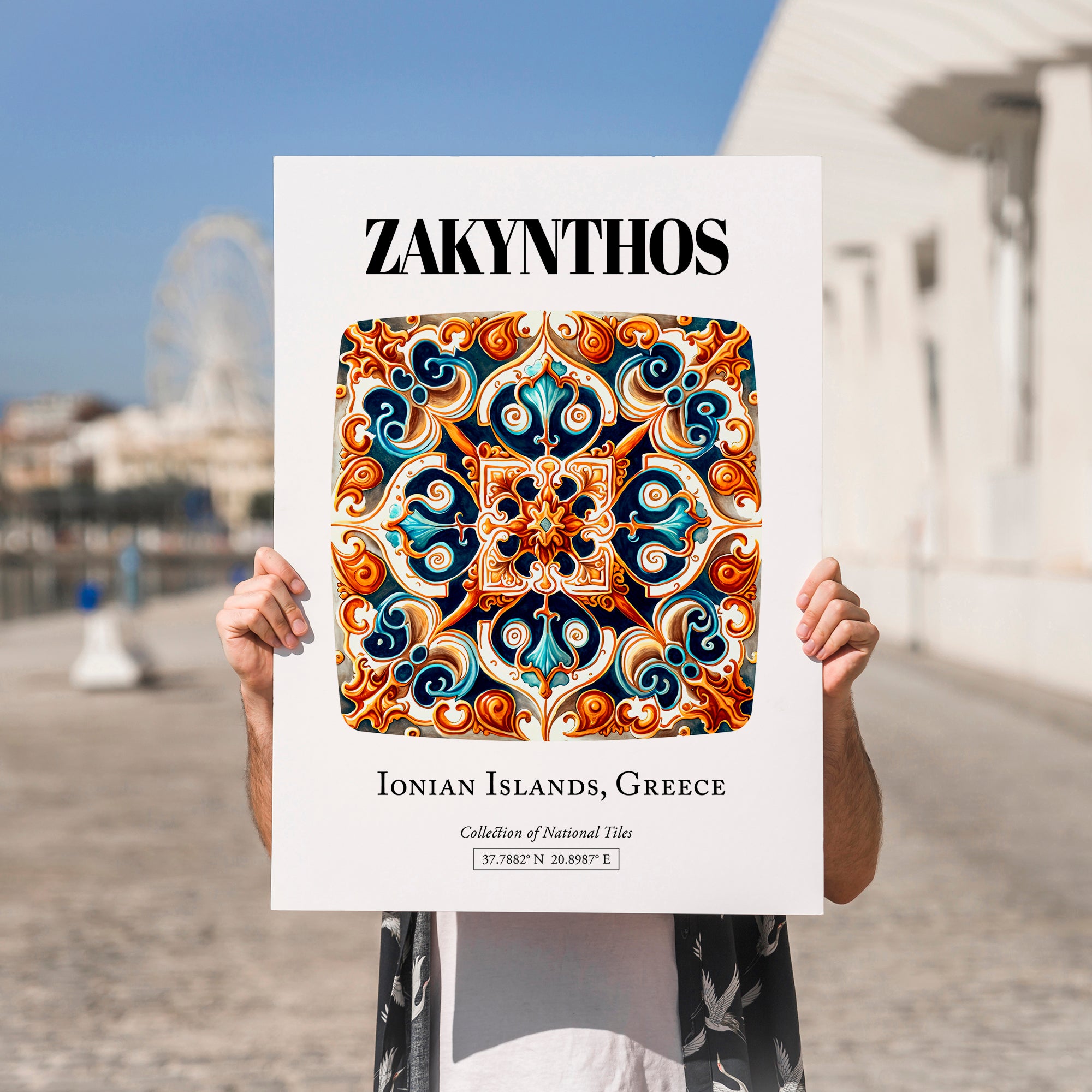 Zakynthos, Greece – Travel Wall Art, no-text version framed in wood