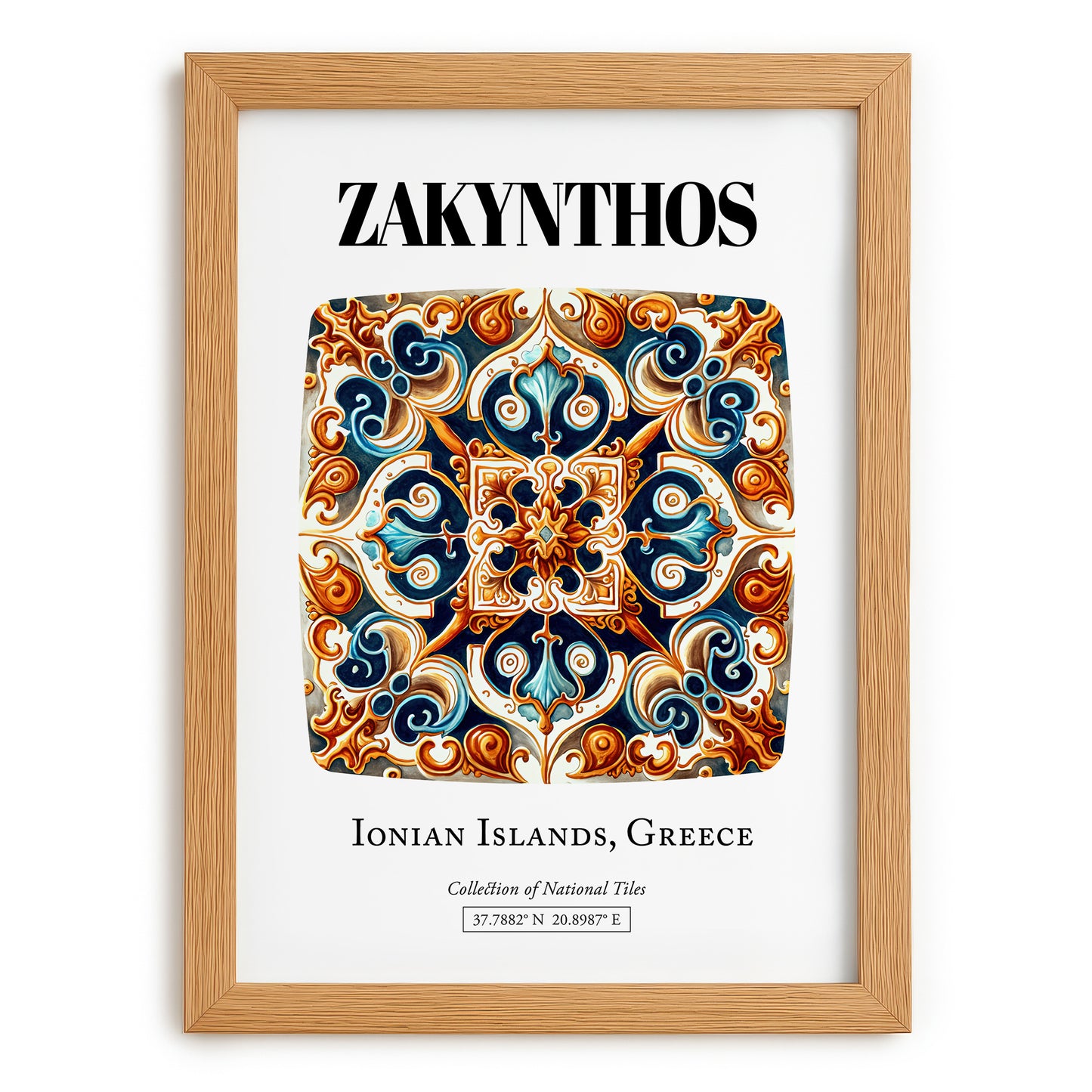 Zakynthos, Greece – Travel Wall Art, set in oak frame