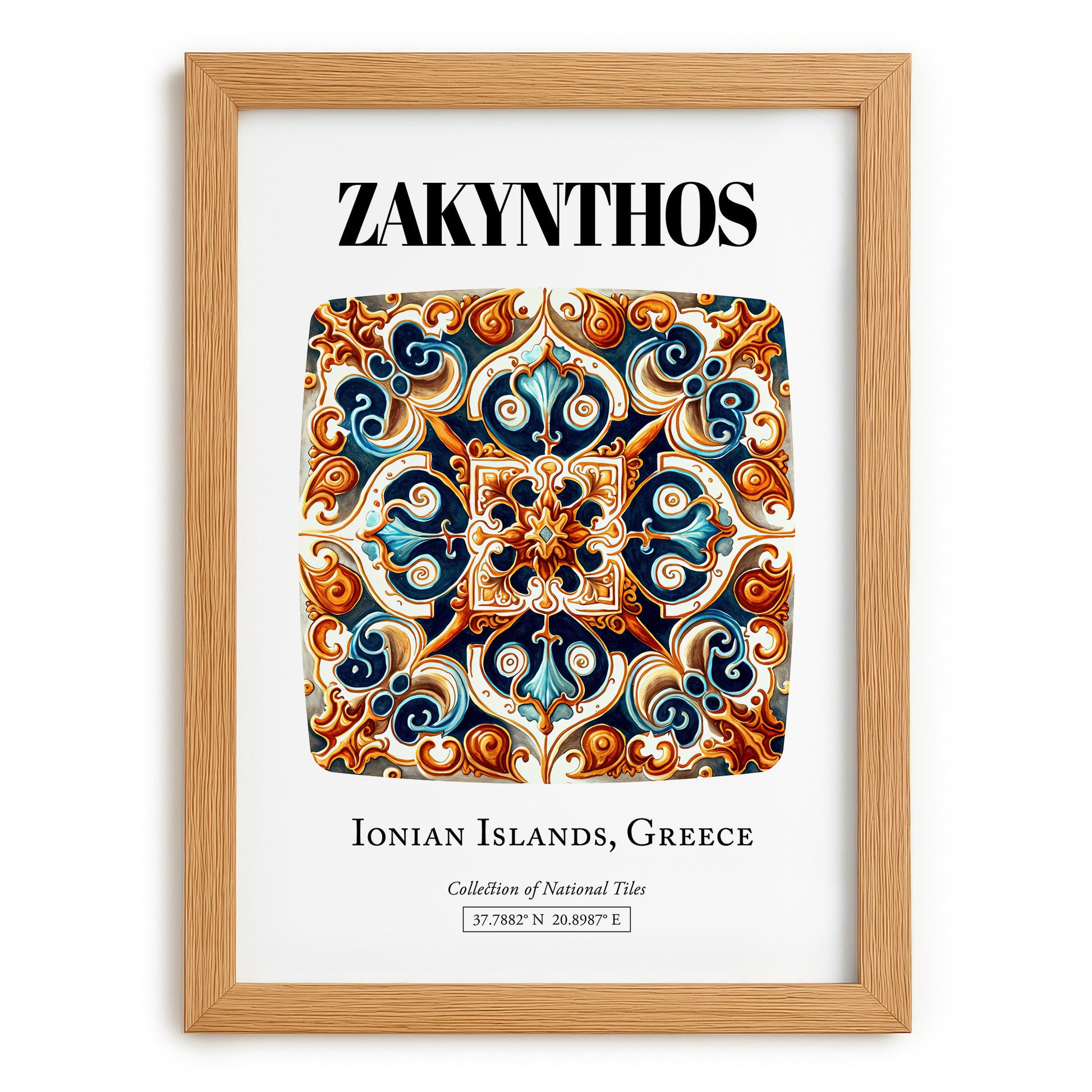 Zakynthos, Greece – Travel Wall Art, set in oak frame