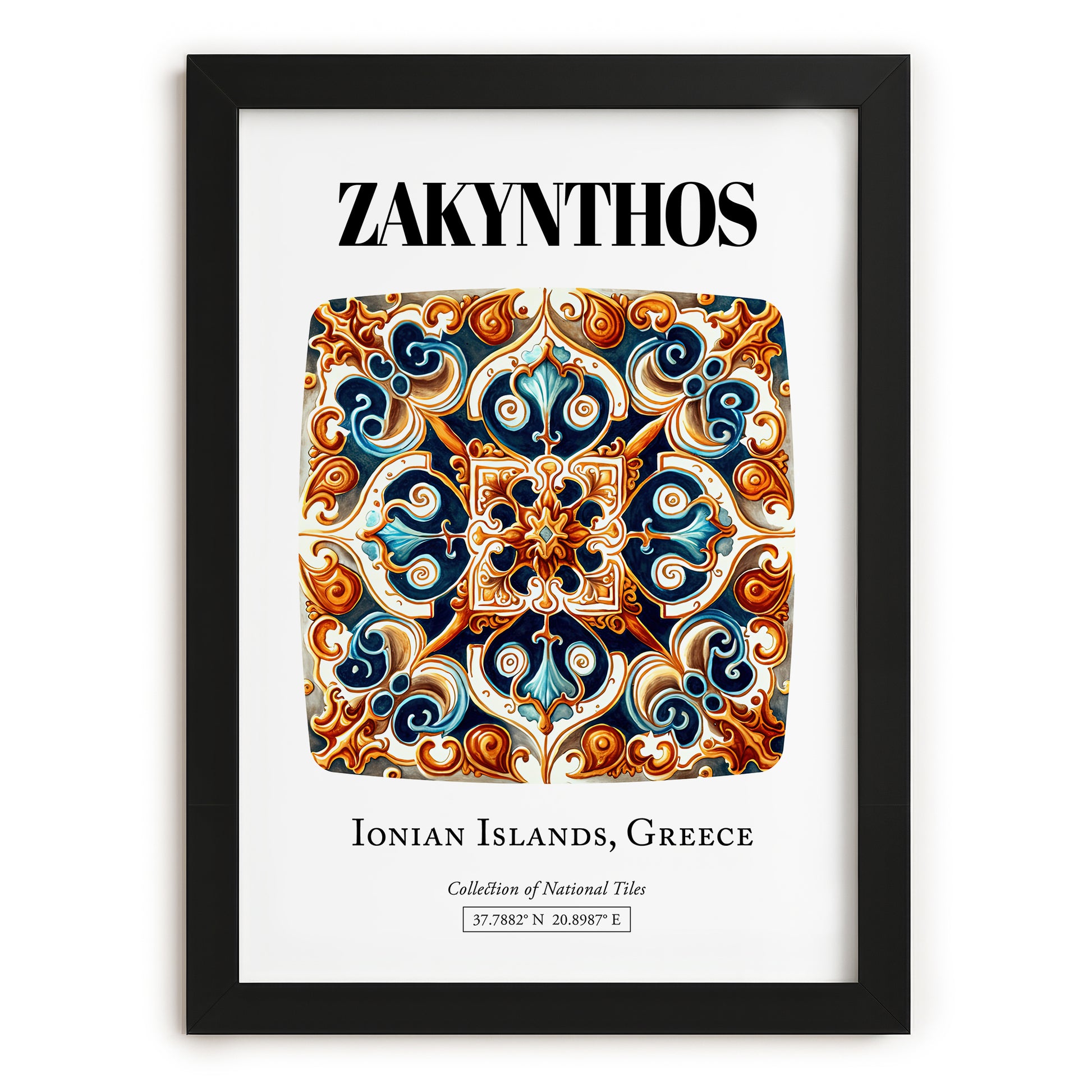 Zakynthos, Greece – Travel Wall Art, in sleek black frame