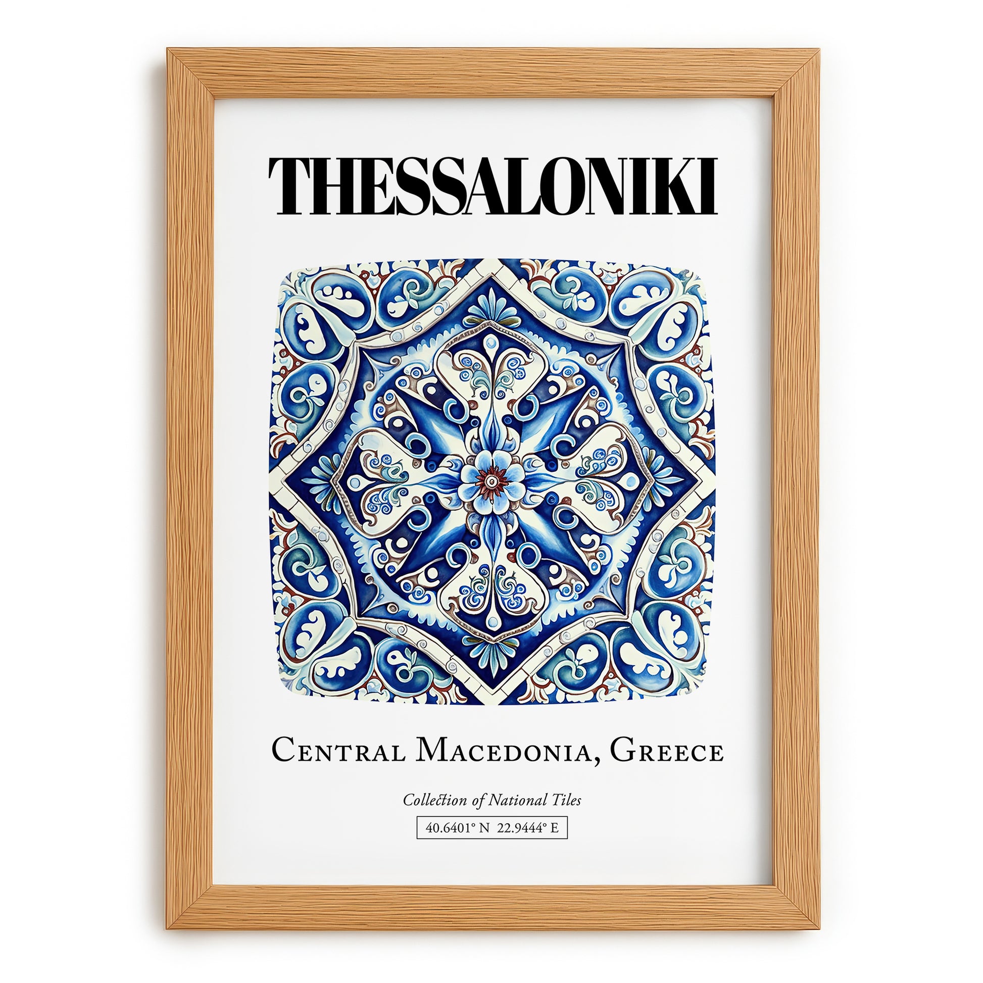 Thessaloniki, Greece – Cultural Heritage Wall Art, set in oak frame