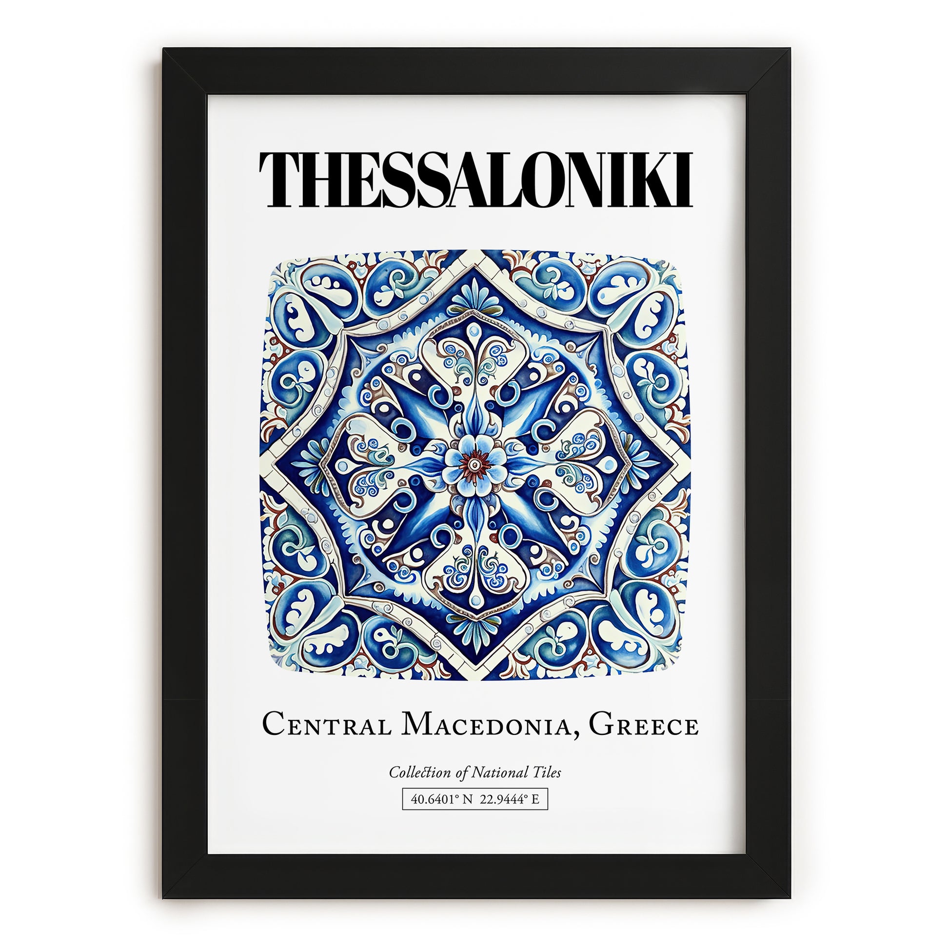 Thessaloniki, Greece – Cultural Heritage Wall Art, in sleek black frame