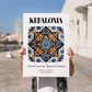 Kefalonia, Greece – Minimalist Travel Print, no-text version framed in wood