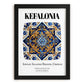 Kefalonia, Greece – Minimalist Travel Print, in sleek black frame