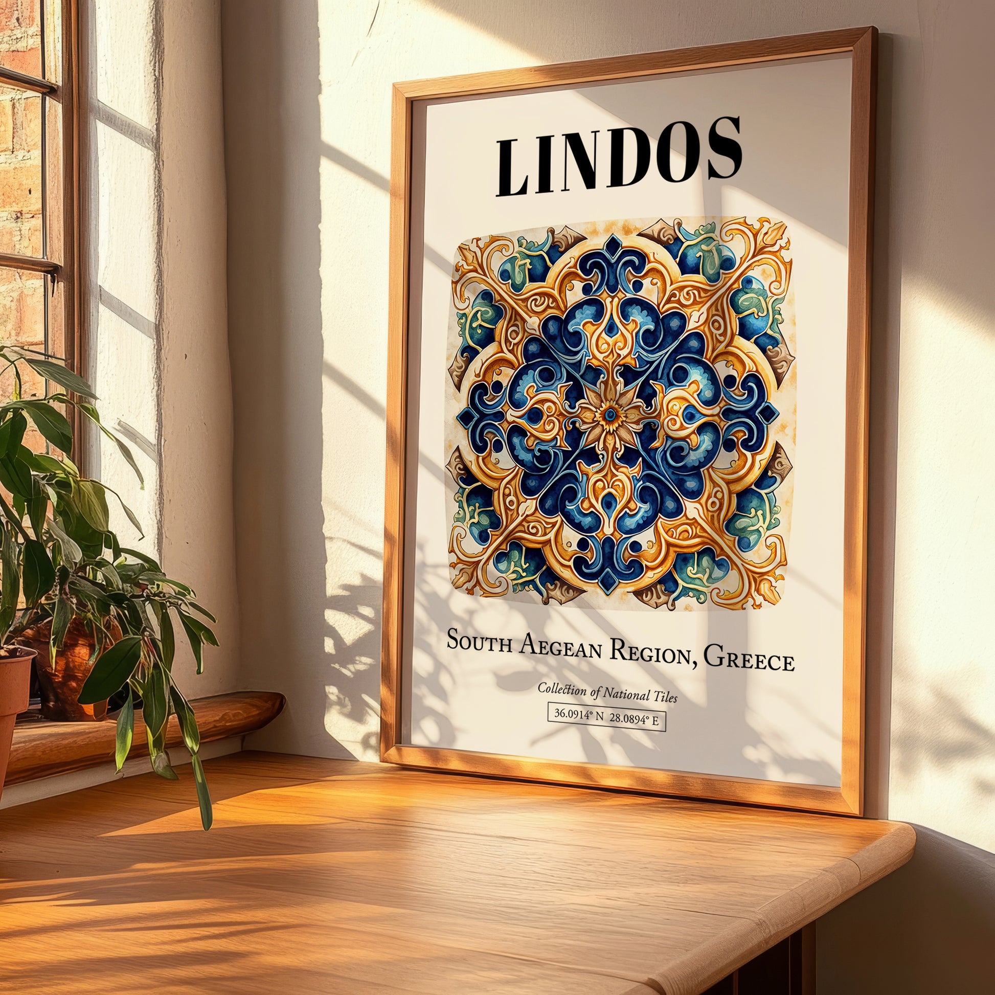 Lindos, Greece – Travel Wall Decor, clean layout with no caption