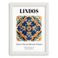 Lindos, Greece – Travel Wall Decor, placed in minimal white frame