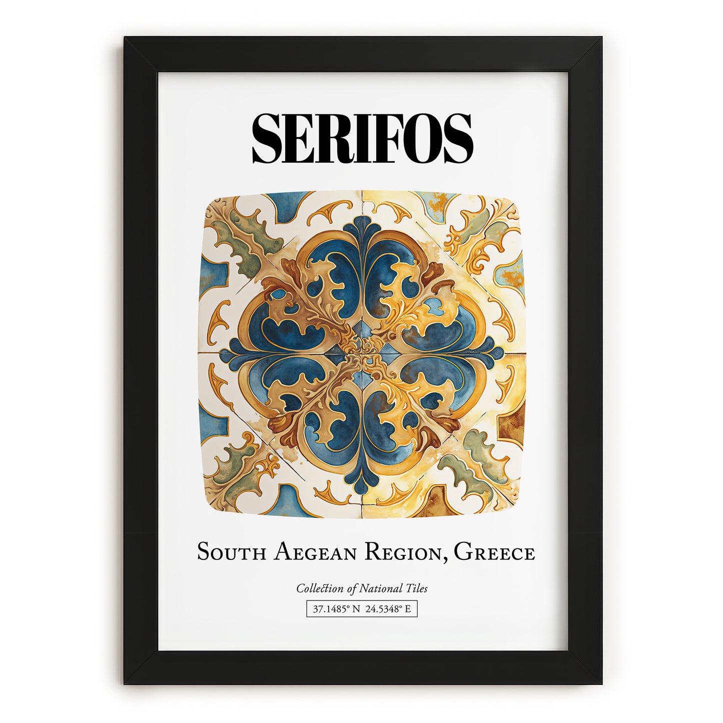 Serifos, Greece – Travel Print, in sleek black frame
