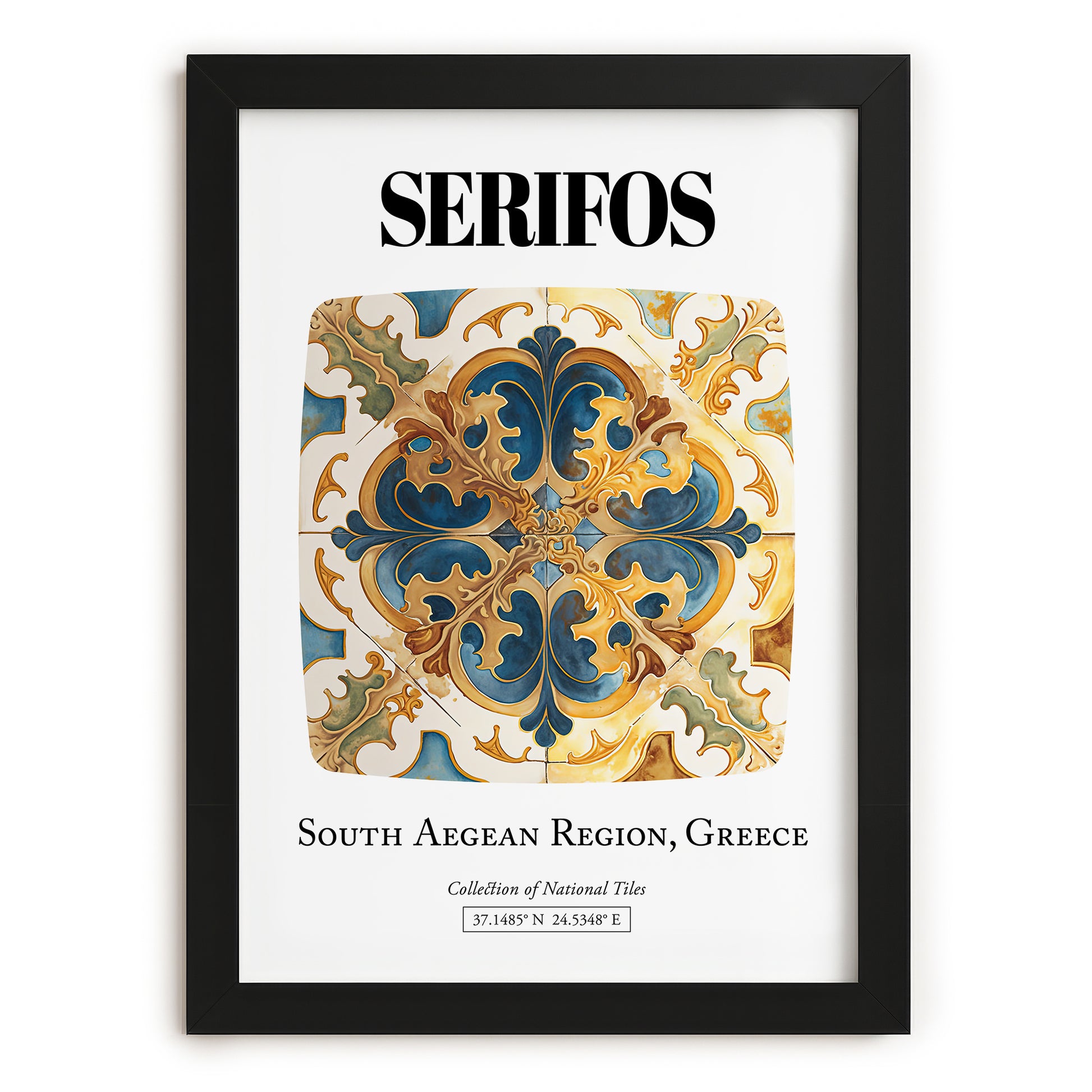 Serifos, Greece – Travel Print, in sleek black frame