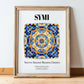 Symi, Greece – Global Wall Art, in wooden frame leaning on the floor