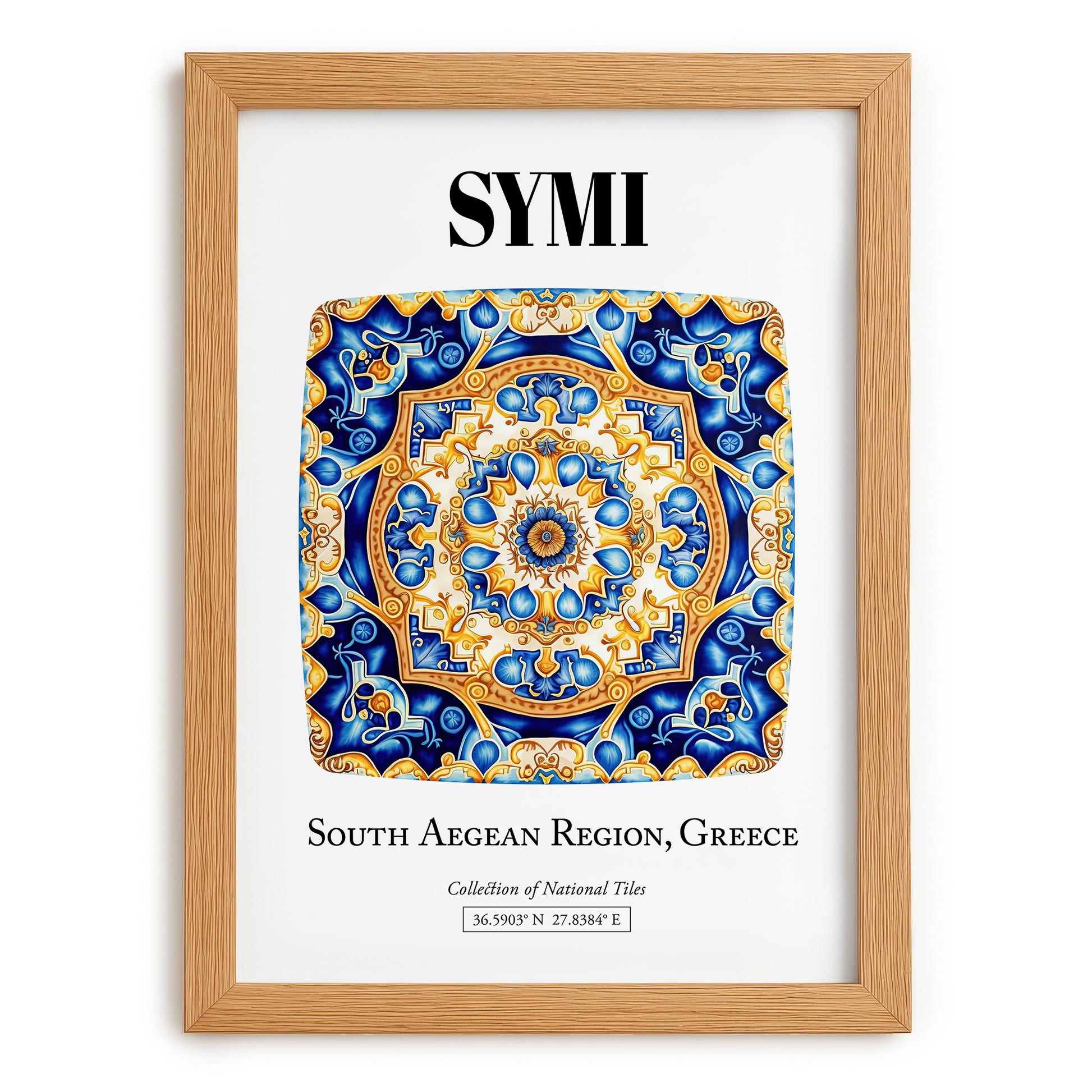 Symi, Greece – Global Wall Art, set in oak frame
