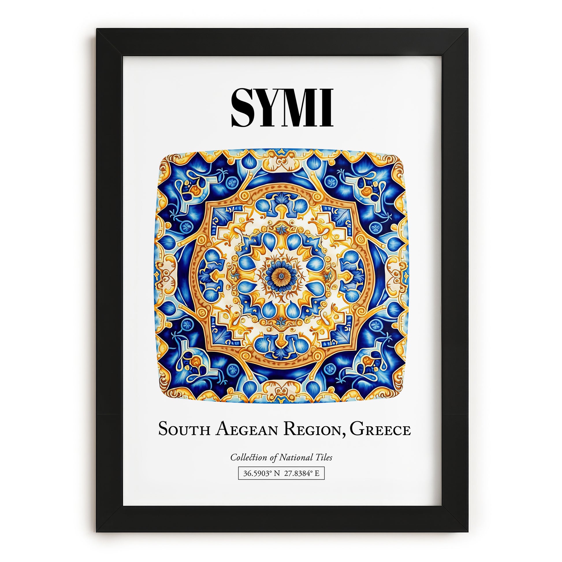 Symi, Greece – Global Wall Art, in sleek black frame