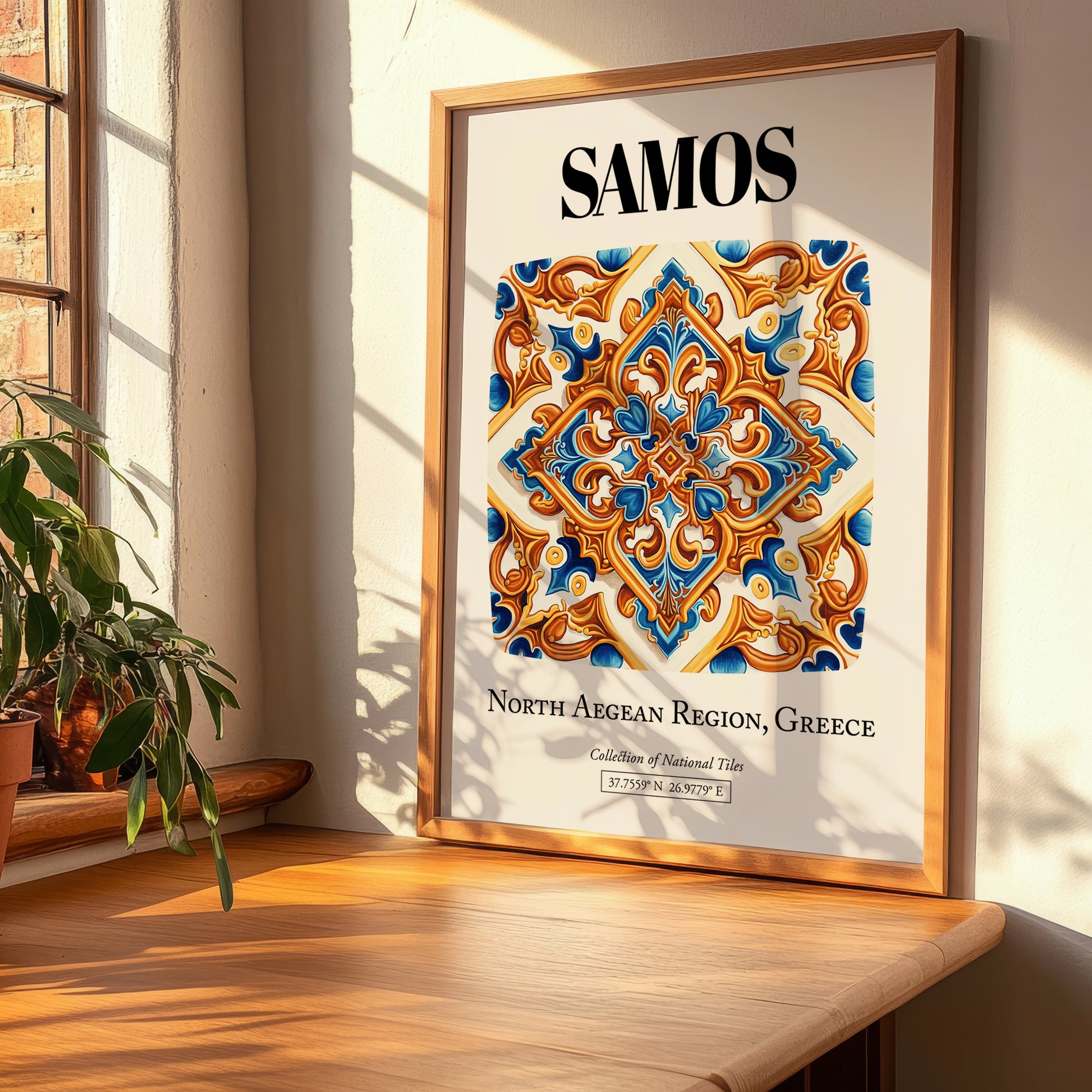 Samos, Greece – Country Culture Poster, clean layout with no caption