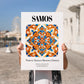 Samos, Greece – Country Culture Poster, no-text version framed in wood
