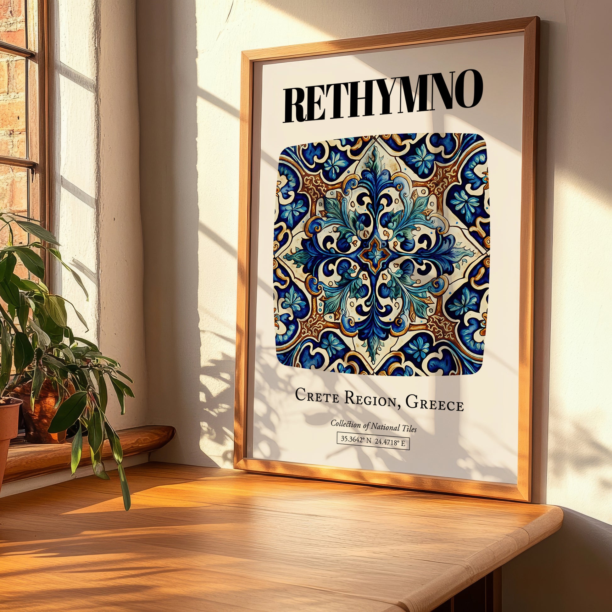Rethymno, Greece – Travel Poster, clean layout with no caption