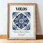 Volos, Greece – Travel Poster, in wooden frame leaning on the floor