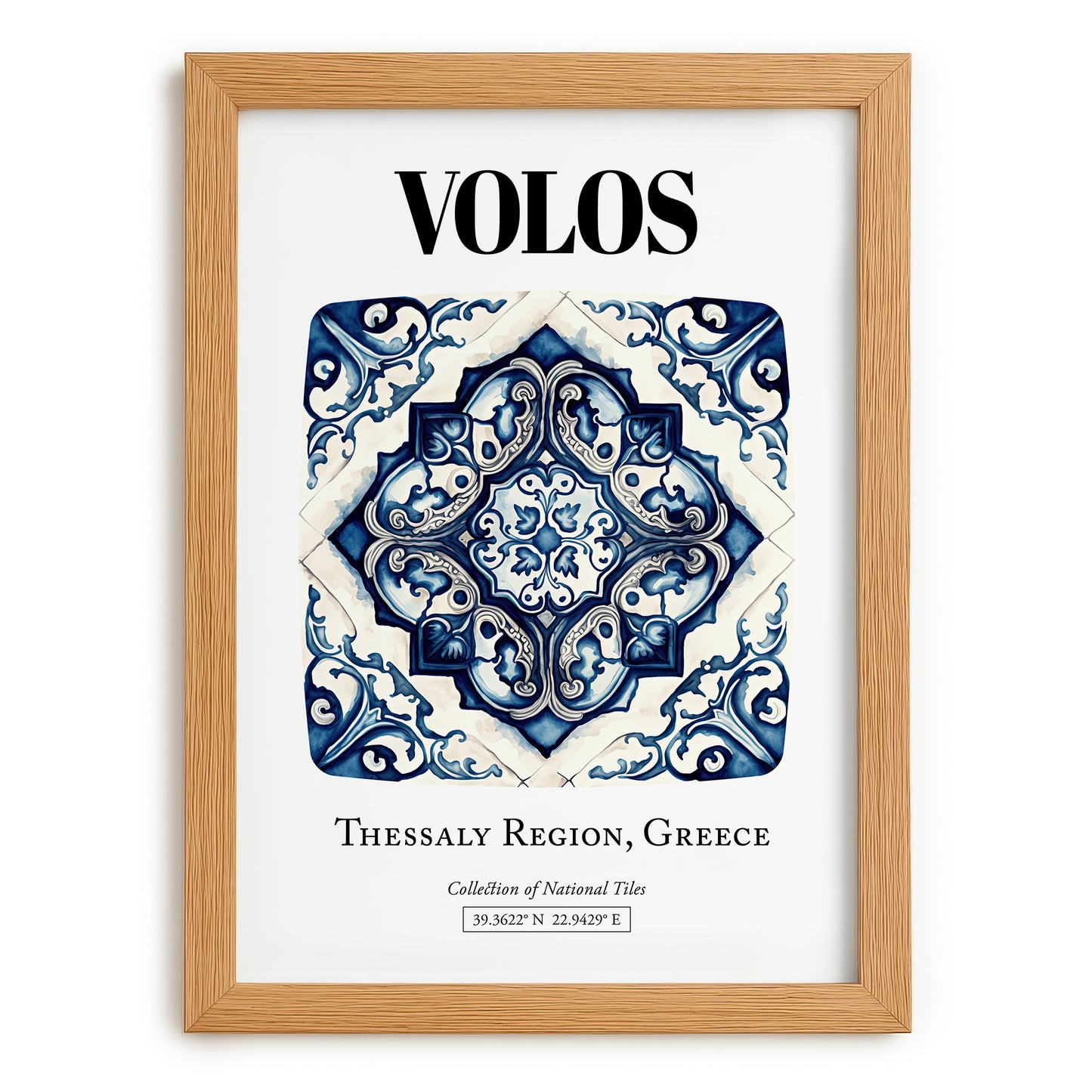 Volos, Greece – Travel Poster, set in oak frame