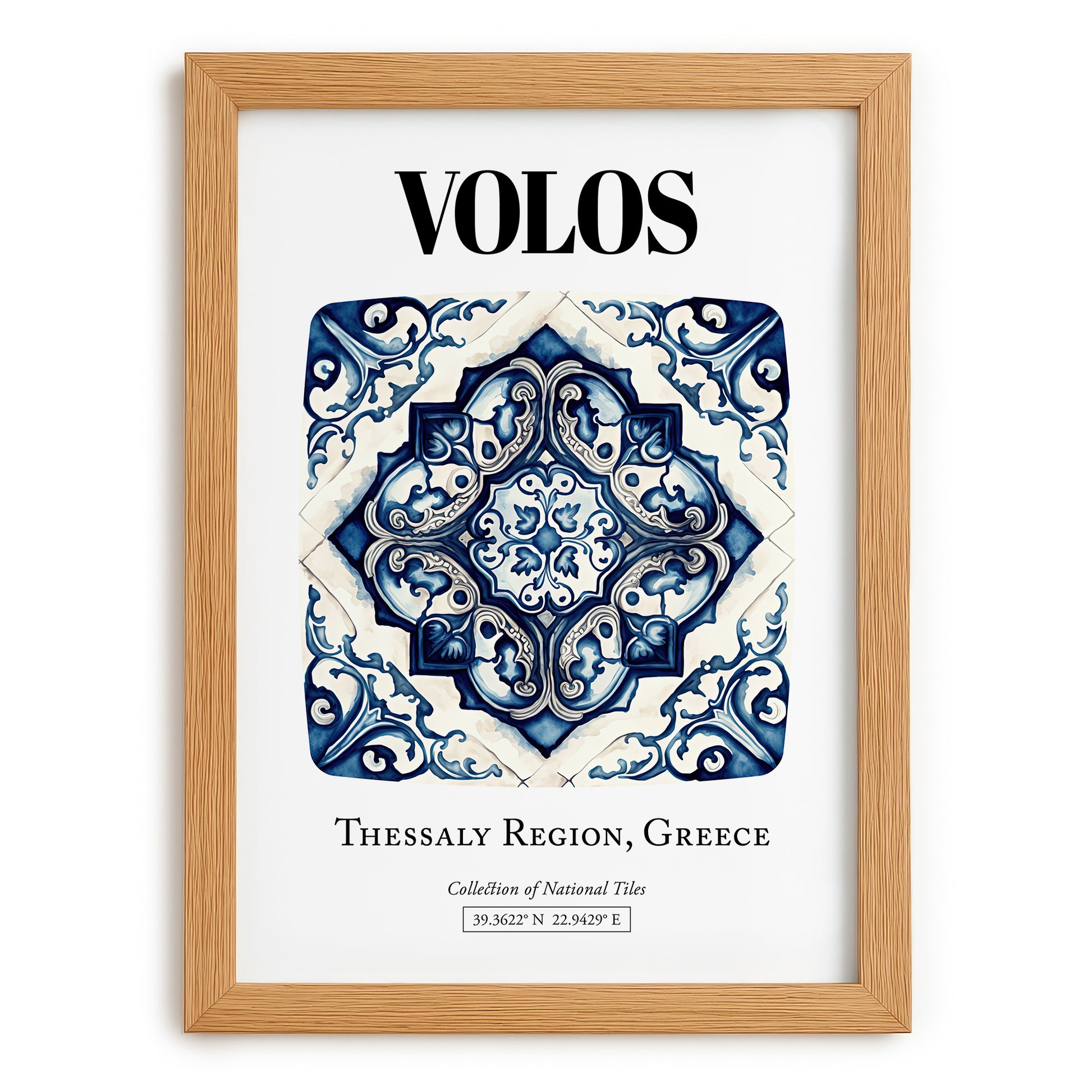 Volos, Greece – Travel Poster, set in oak frame