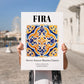 Fira, Greece – Travel Print, no-text version framed in wood