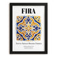 Fira, Greece – Travel Print, in sleek black frame
