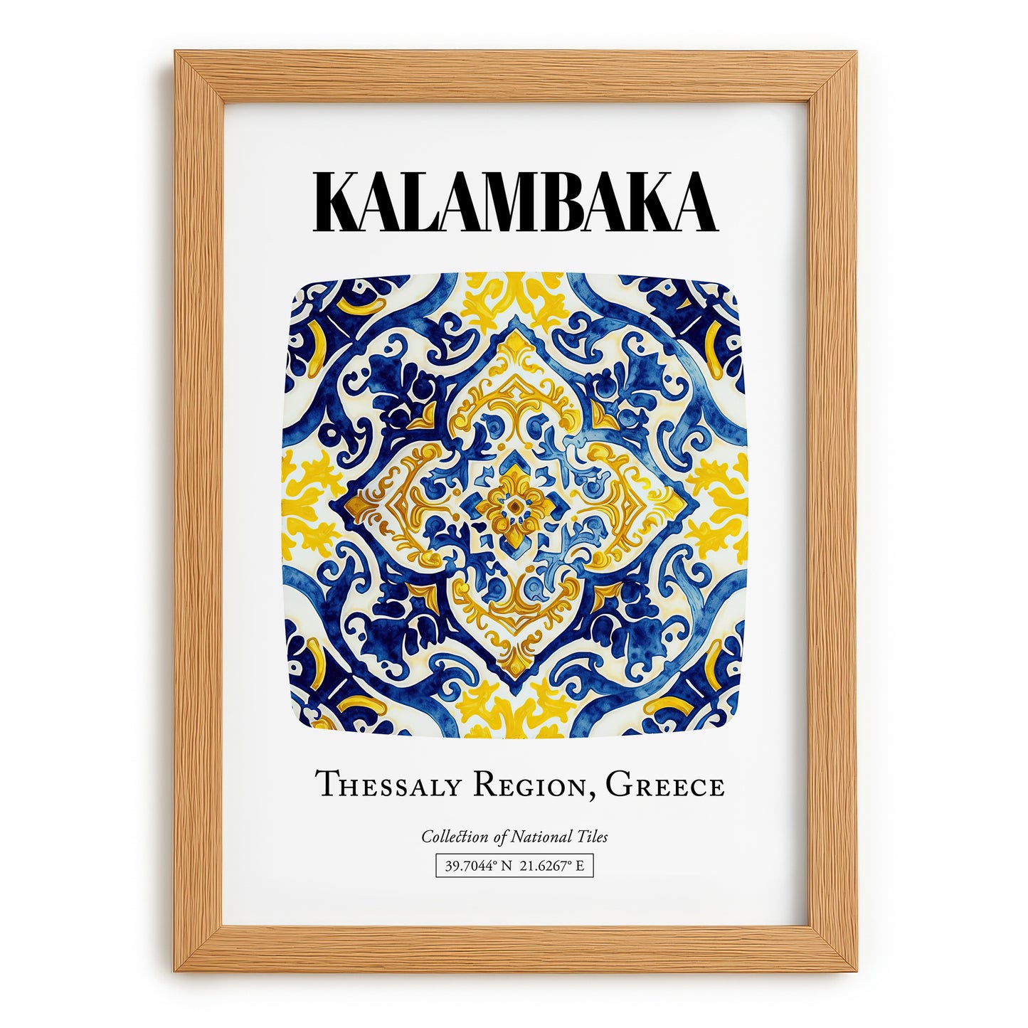 Kalambaka, Greece – Travel Memories Wall Print, set in oak frame