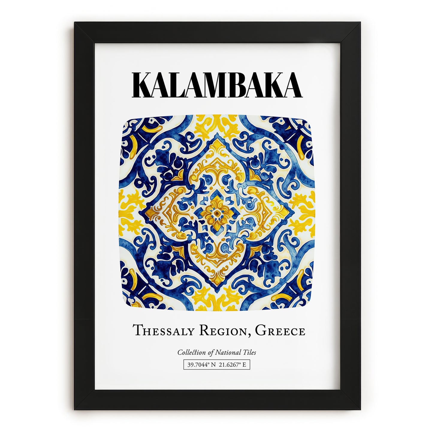 Kalambaka, Greece – Travel Memories Wall Print, in sleek black frame
