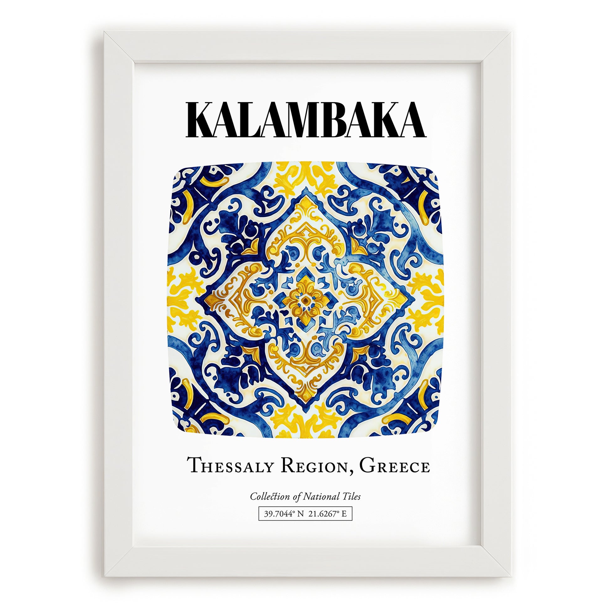 Kalambaka, Greece – Travel Memories Wall Print, placed in minimal white frame