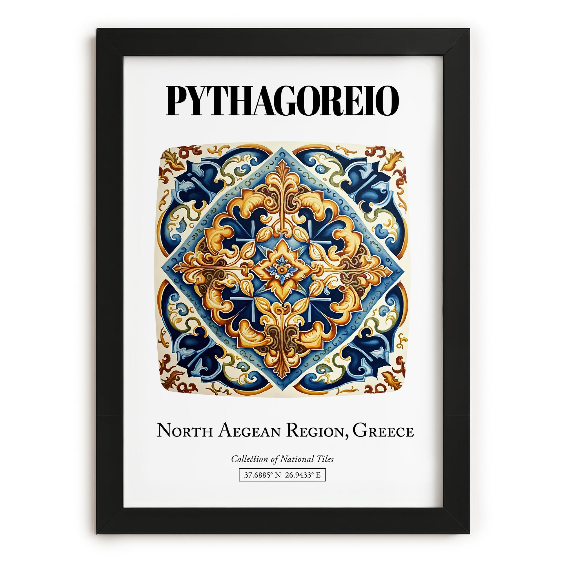 Pythagoreio, Greece – Travel Print, in sleek black frame