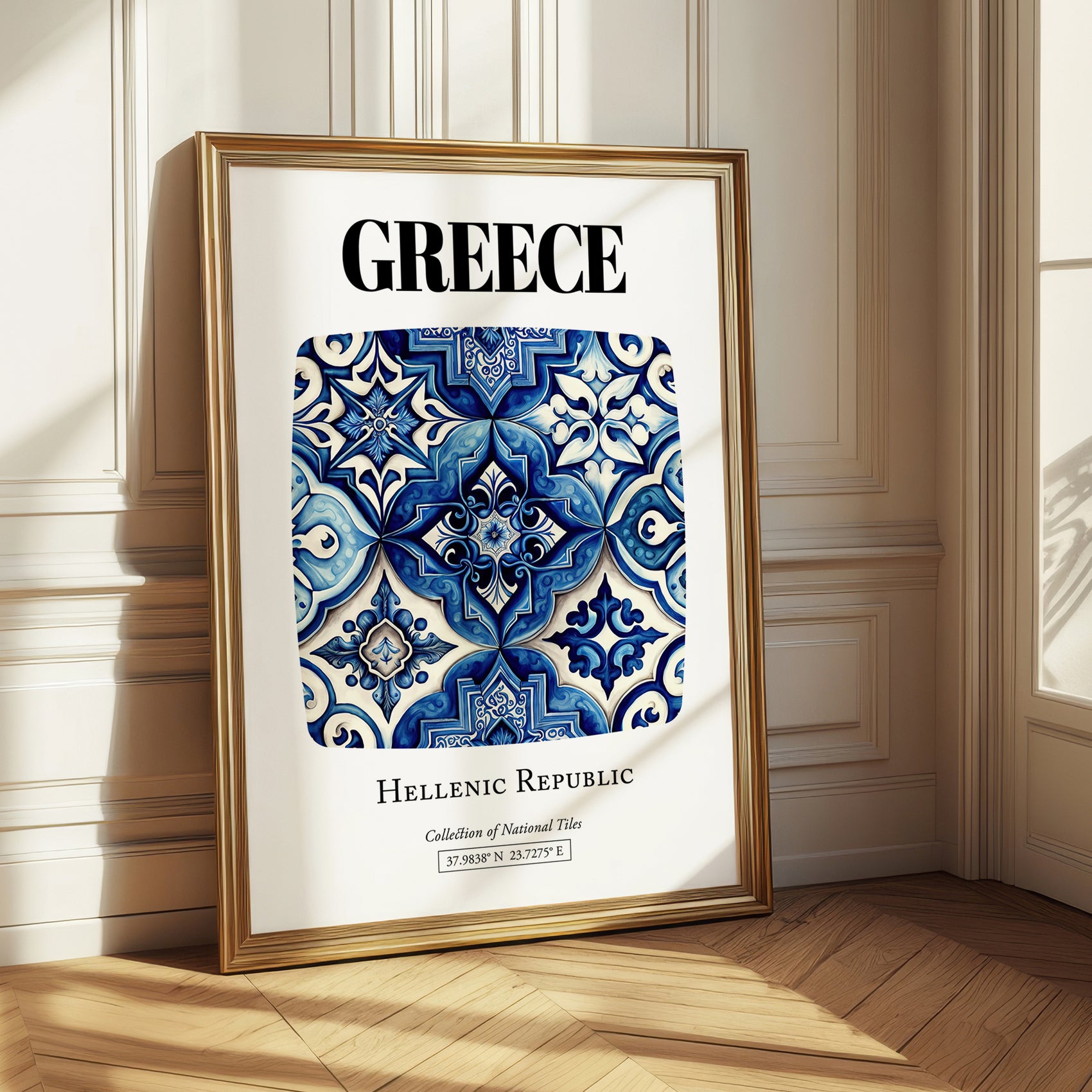 Greece, Hellenic Republic – Travel Print, styled in a charming Paris street view