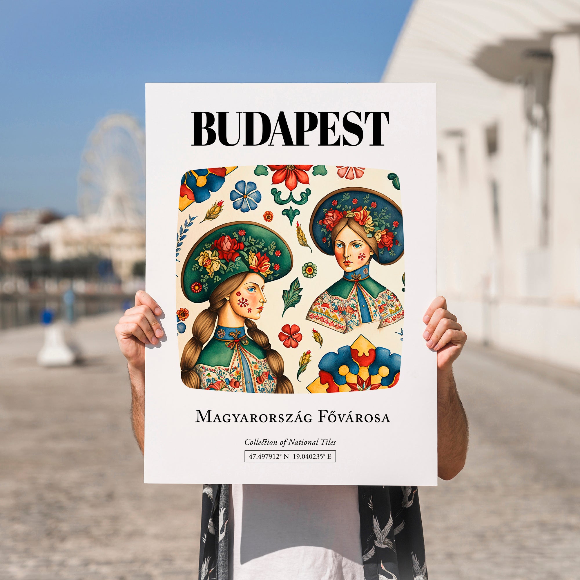 Budapest, Magyarország – Travel Wall Art, no-text version framed in wood