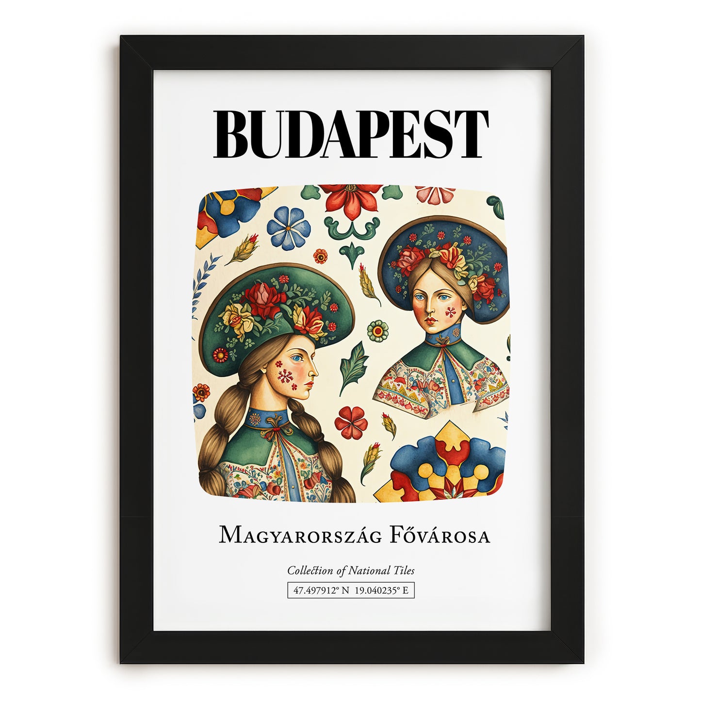 Budapest, Magyarország – Travel Wall Art, in sleek black frame