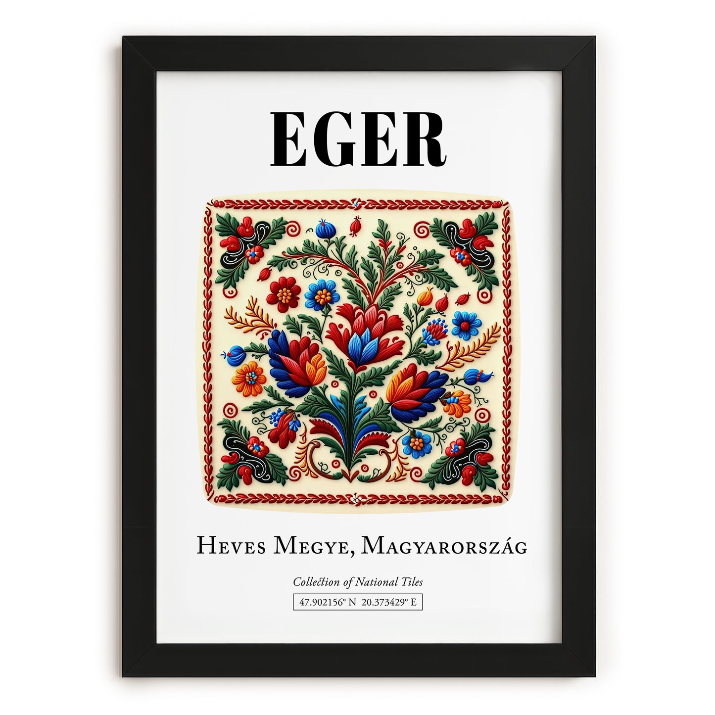 Eger, Hungary – Travel Print, in sleek black frame