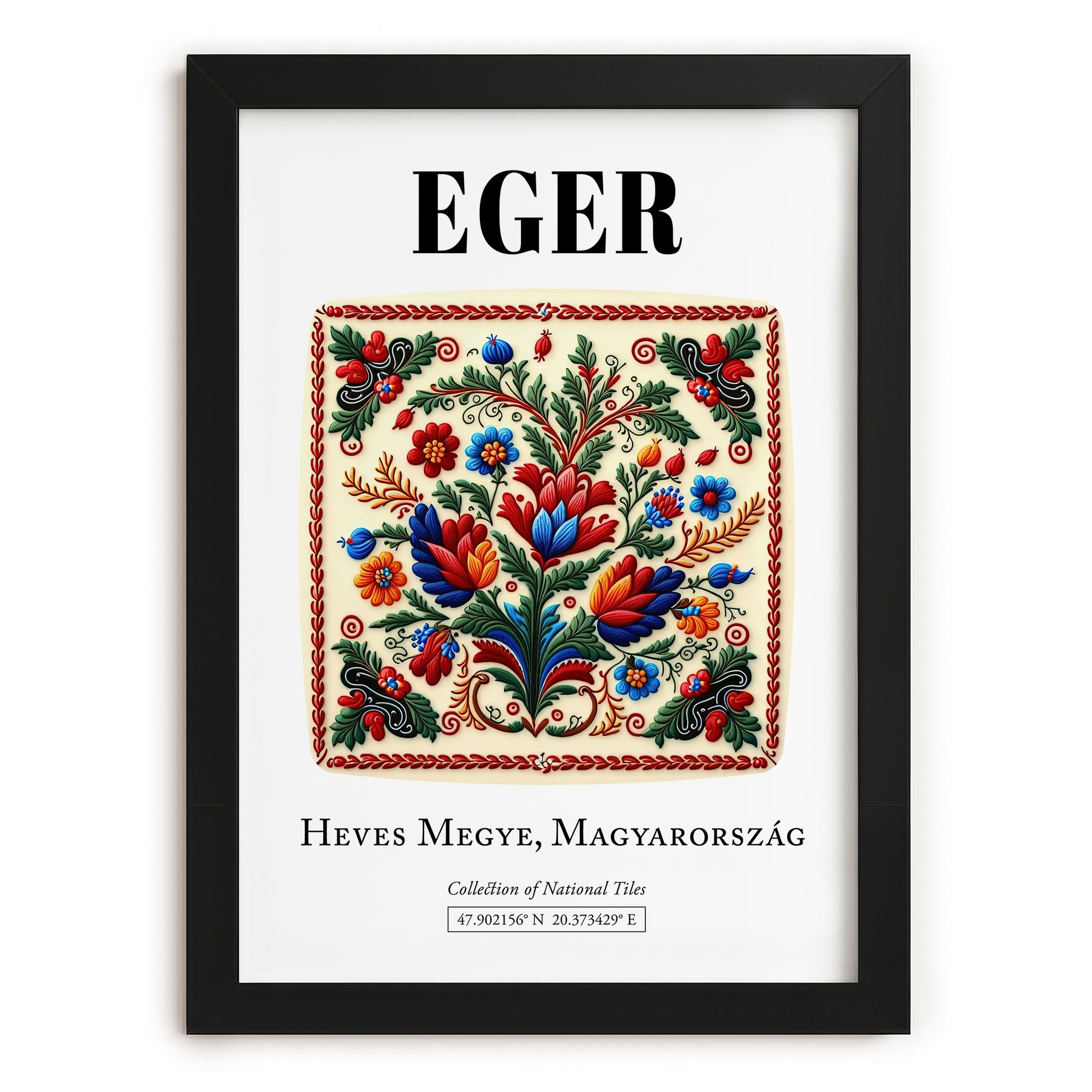 Eger, Hungary – Travel Print, in sleek black frame