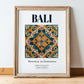 Bali, Indonesia – Travel Poster, in wooden frame leaning on the floor