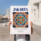 Jakarta, Indonesia – Travel Poster, no-text version framed in wood