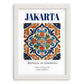 Jakarta, Indonesia – Travel Poster, placed in minimal white frame